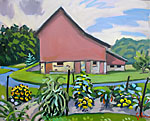 Garden by Red Barn